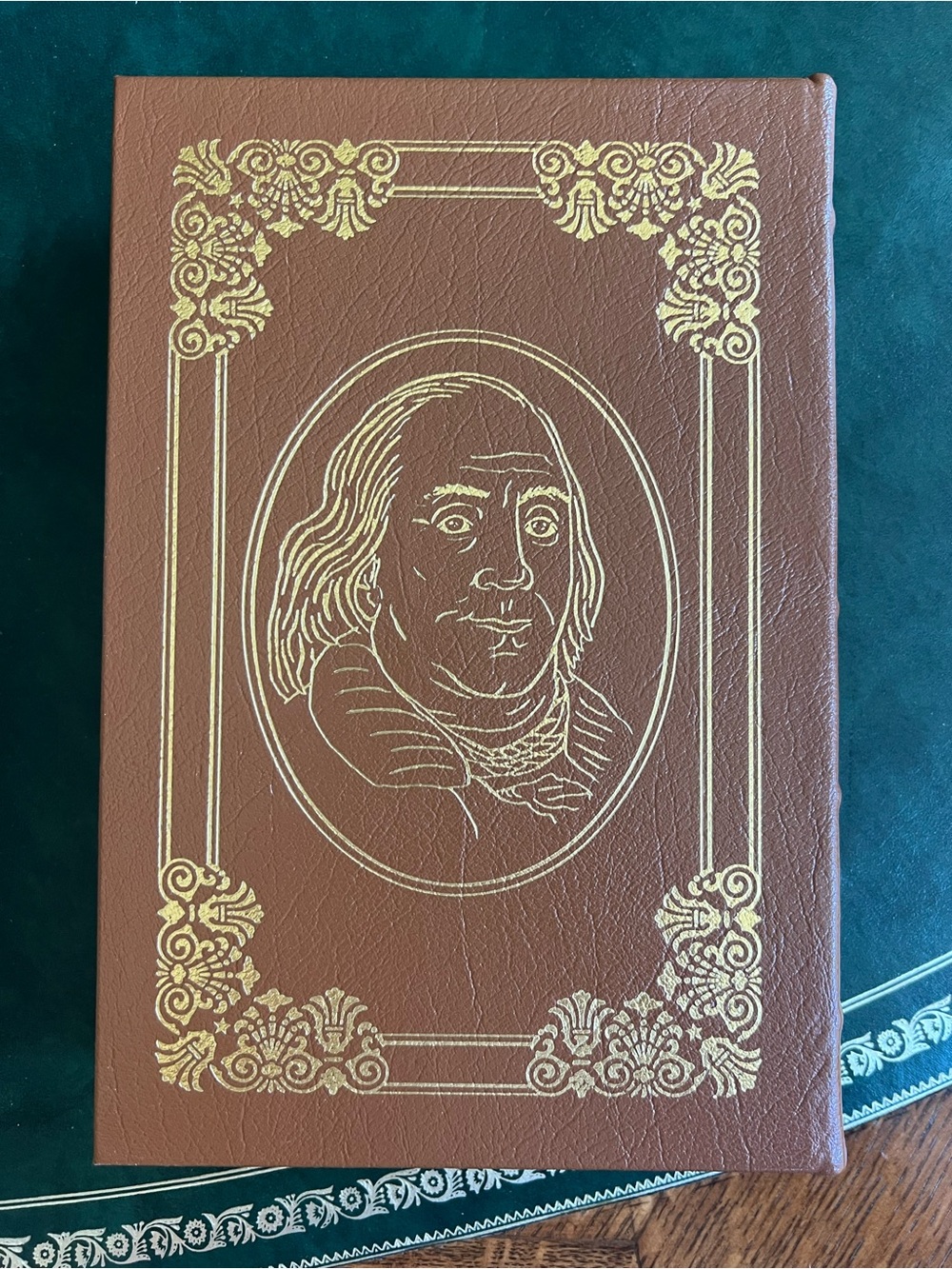 NWOT Hardcover Leather Book Benjamin Franklin: An American Life by Walter Isaacs - Picture 3 of 6